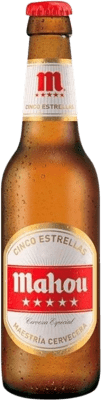 5,95 € Kostenloser Versand | 6 Einheiten Box Bier Mahou 5 Estrellas Spanien Kleine Flasche 25 cl