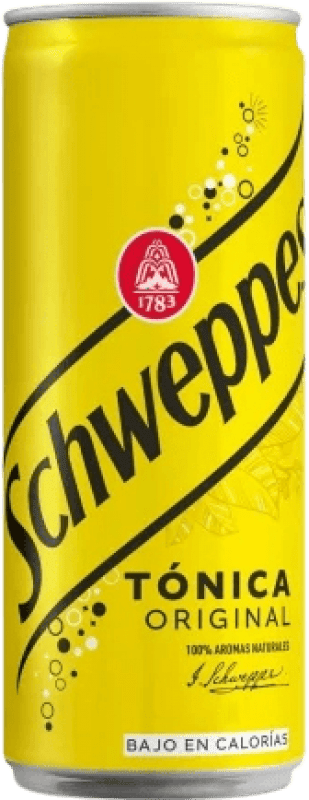 2,95 € Envio grátis | Refrescos e Mixers Schweppes Tónica Espanha Lata 33 cl