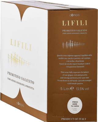 36,95 € 送料無料 | 赤ワイン a6mani Lifili I.G.T. Salento イタリア Primitivo — プリミティーヴォ, Nebbiolo — ネッビオーロ バッグ・イン・ボックス 5 L