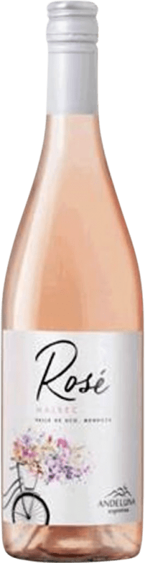 10,95 € 免费送货 | 玫瑰酒 Andeluna Rosé I.G. Valle de Uco 门多萨 阿根廷 Malbec 瓶子 75 cl