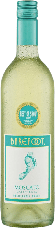 10,95 € Envío gratis | Vino Blanco Barefoot D.O. La Mancha Castilla la Mancha España Moscato, Colombard 75 cl