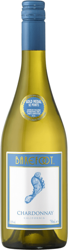 6,95 € Бесплатная доставка | Белое вино Barefoot D.O. La Mancha Кастилья-Ла-Манча Испания Chardonnay — Шардоне Бутылка 75 cl