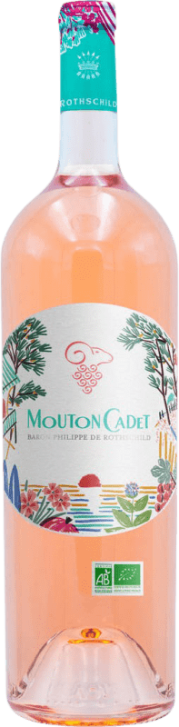 28,95 € 免费送货 | 玫瑰酒 Philippe de Rothschild Mouton Cadet Rosé A.O.C. Bordeaux 波尔多 法国 瓶子 Magnum 1,5 L