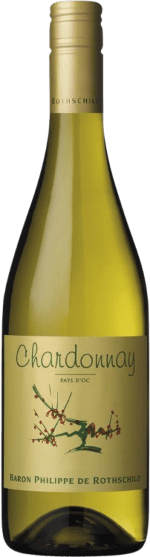 13,95 € Бесплатная доставка | Белое вино Philippe de Rothschild Les Cépages I.G.P. Vin de Pays d'Oc Бордо Франция Chardonnay — Шардоне Бутылка 75 cl