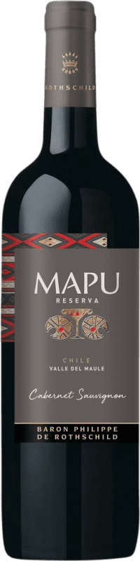 10,95 € Kostenloser Versand | Rotwein Philippe de Rothschild Mapu Reserve — Gereift I.G. Valle del Maipo Santiago de Chile Chile Cabernet Sauvignon Flasche 75 cl