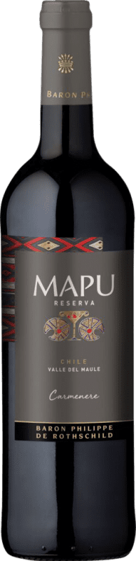 10,95 € Бесплатная доставка | Красное вино Philippe de Rothschild Mapu Резерв I.G. Valle del Maipo Santiago de Chile Чили Carmenère бутылка 75 cl