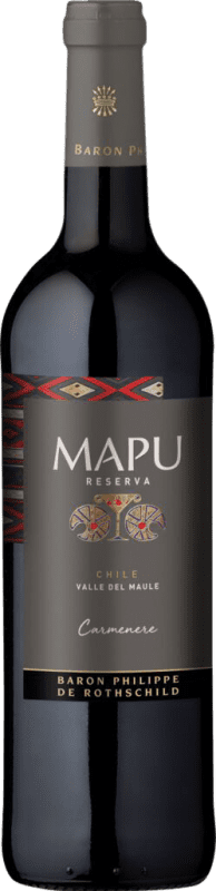 10,95 € Free Shipping | Red wine Philippe de Rothschild Mapu Reserve I.G. Valle del Maipo Santiago de Chile Chile Carmenère Bottle 75 cl