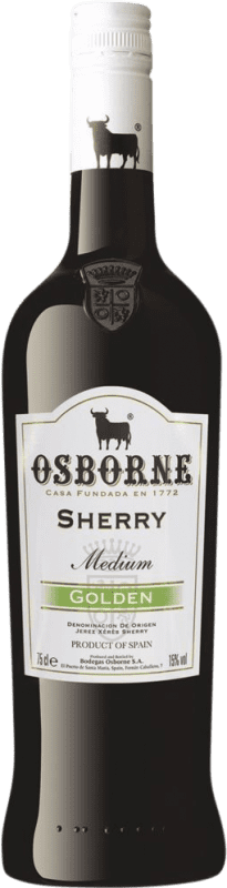 16,95 € Envío gratis | Vino Generoso Fortificado Osborne Medium Dry — Semiseco Gold — Edición Oro D.O. Jerez-Xérès-Sherry Andalucía España Nebbiolo, Palomino Fino Botella 75 cl