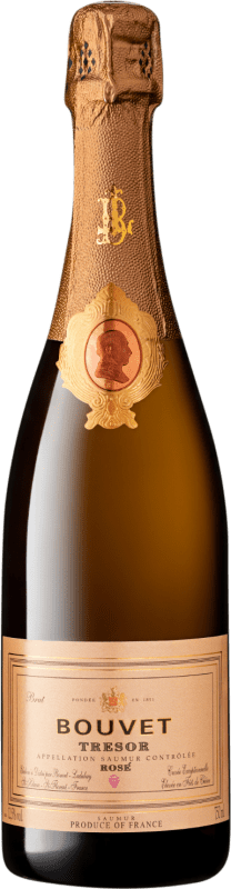 15,95 € Envoi gratuit | Vin Mousseux Rosé Bouvet Ladubay Tresor Brut Rosé A.O.C. Saumur Loire France Cabernet Franc Bouteille 75 cl