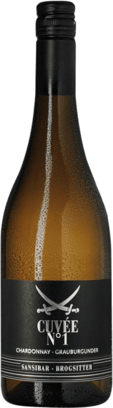22,95 € 免费送货 | 白酒 Brogsitter & Sansibar. Cuvée Nº 1 干 Q.b.A. Pfälz 普法尔茨 德国 Chardonnay, Pinot Grey 瓶子 75 cl