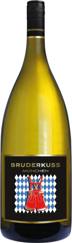 32,95 € 送料無料 | 白ワイン Bruderkuss Cuvée München Weißwein Q.b.A. Pfälz Pfälz ドイツ Muscat, Chardonnay, Pinot White, Sylvaner マグナムボトル 1,5 L