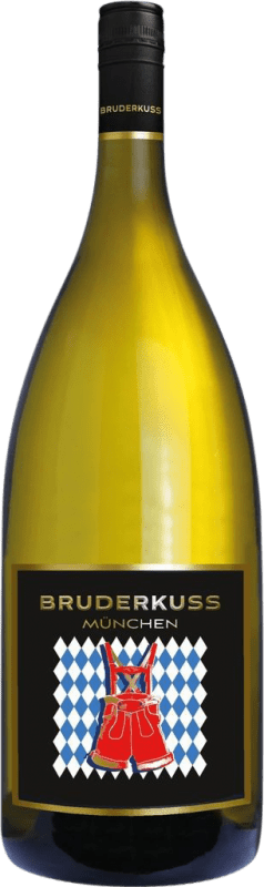 32,95 € Kostenloser Versand | Weißwein Bruderkuss Cuvée München Weißwein Q.b.A. Pfälz Pfälz Deutschland Chardonnay, Weißburgunder, Muskateller, Sylvaner Magnum-Flasche 1,5 L