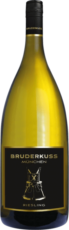 32,95 € 免费送货 | 白酒 Bruderkuss Lederhose Weißwein Q.b.A. Pfälz 普法尔茨 德国 Chardonnay, Pinot White, Muscat, Sylvaner 瓶子 Magnum 1,5 L