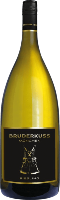 27,95 € 送料無料 | 白ワイン Bruderkuss Lederhose Weißwein Q.b.A. Pfälz Pfälz ドイツ Muscat, Chardonnay, Pinot White, Sylvaner マグナムボトル 1,5 L