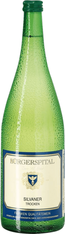 15,95 € Envío gratis | Vino Blanco Bürgerspital Heiligen Geist Trocken — Seco Q.b.A. Rheingau Rheingau Alemania Silvaner 1 L