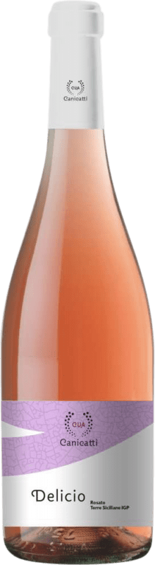 14,95 € Kostenloser Versand | Rosé-Wein Canicatti Delicio Rosato D.O.C. Sicilia Sizilien Italien Flasche 75 cl