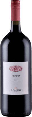 9,95 € Free Shipping | Red wine Colli del Soligo D.O.C. Piave Venecia Italy Merlot Bottle 1 L