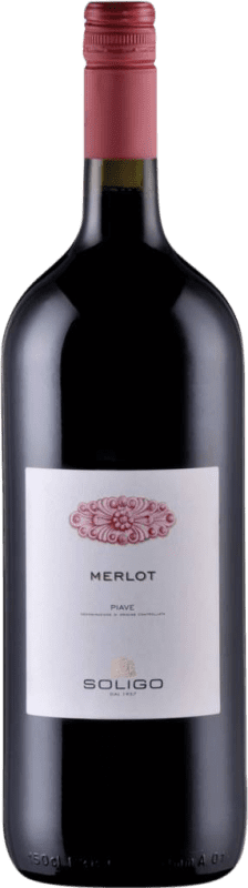 7,95 € Free Shipping | Red wine Colli del Soligo D.O.C. Piave Venecia Italy Merlot Bottle 1 L