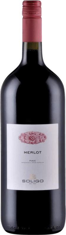 9,95 € Envio grátis | Vinho tinto Colli del Soligo D.O.C. Piave Venecia Itália Merlot Garrafa 1 L