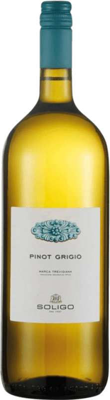 10,95 € Spedizione Gratuita | Vino bianco Colli del Soligo I.G.T. Delle Venezie Italia Pinot Grigio Bottiglia 1 L