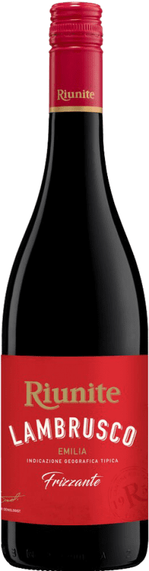 6,95 € Kostenloser Versand | Rotwein Riunite Rosso I.G.T. Emilia Romagna Emilia-Romagna Italien Lambrusco Flasche 75 cl