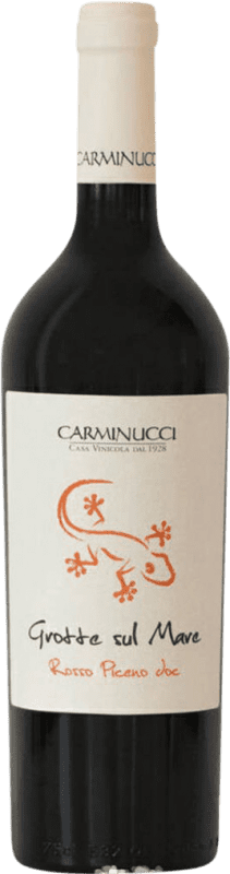 9,95 € Spedizione Gratuita | Vino rosso Carminucci Grotte sul Mare D.O.C. Rosso Piceno Marcas Italia Bottiglia 75 cl