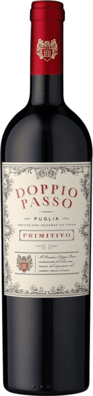 9,95 € Spedizione Gratuita | Vino rosso Botter Carlo Doppio Passo I.G.T. Puglia Puglia Italia Primitivo Bottiglia 75 cl