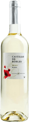 8,95 € Envio grátis | Vinho branco Castillo de Robles Blanco D.O. La Mancha Castela-Mancha Espanha Macabeo Garrafa 75 cl