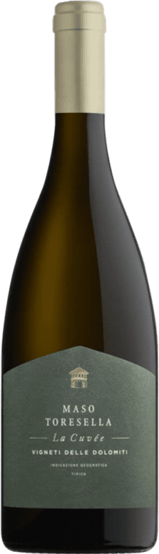 32,95 € Бесплатная доставка | Белое вино Cavit Maso Toresella Cuvée I.G.T. Vigneti delle Dolomiti Трентино Италия Chardonnay — Шардоне, Gewürztraminer — Гевюрцтраминер, Riesling — Рислинг, Sauvignon — Совиньон Бутылка 75 cl