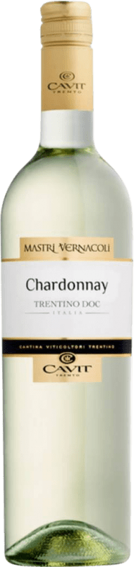 10,95 € Бесплатная доставка | Белое вино Cavit Mastri Vernacoli D.O.C. Trentino Трентино Италия Chardonnay — Шардоне 75 cl