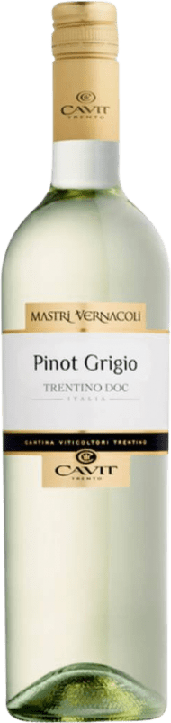 8,95 € Бесплатная доставка | Белое вино Cavit Mastri Vernacoli D.O.C. Trentino Трентино Италия Pinot Grey бутылка 75 cl