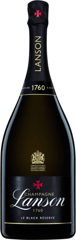 129,95 € Envio grátis | Espumante branco Lanson Le Black Brut Reserva A.O.C. Champagne Champagne França Pinot Preto, Chardonnay, Pinot Meunier Garrafa Magnum 1,5 L