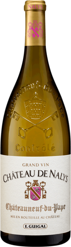 99,95 € Envío gratis | Vino blanco Château de Nalys Blanc A.O.C. Châteauneuf-du-Pape Rhône Francia Garnacha Blanca, Roussanne, Bourboulenc, Clairette Blanche Botella 75 cl