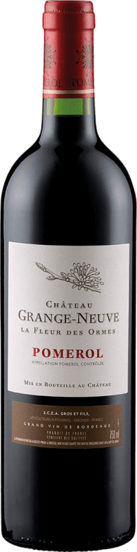 29,95 € Envio grátis | Vinho tinto Grange Neuve La Fleur des Ormes A.O.C. Pomerol Bordeaux França Merlot, Cabernet Franc Garrafa 75 cl