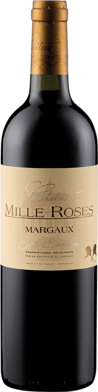 59,95 € Бесплатная доставка | Красное вино Château Mille Roses A.O.C. Margaux Бордо Франция Merlot — Мерло, Cabernet Sauvignon — Каберне Совиньон Бутылка 75 cl