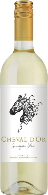 8,95 € Envio grátis | Vinho branco Cheval d'Or França Sauvignon Branca Garrafa 75 cl