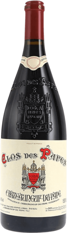 235,95 € Spedizione Gratuita | Vino rosso Clos des Papes Rouge A.O.C. Châteauneuf-du-Pape Rhône Francia Syrah, Grenache, Mourvèdre Bottiglia Magnum 1,5 L