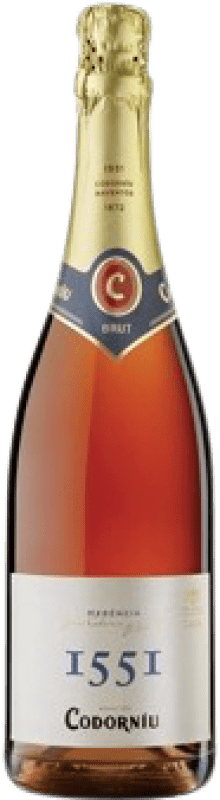 9,95 € Бесплатная доставка | Розовое игристое вино Codorníu 1551 Brut — брют Rosé — Розе D.O. Cava Каталония Испания Nebbiolo — Неббиоло, Macabeo — Макабео, Parellada — Парельяда 75 cl