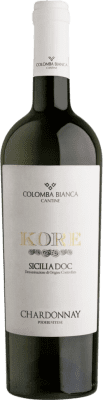 10,95 € Envio grátis | Vinho branco Colomba Bianca Kore D.O.C. Sicilia Sicília Itália Chardonnay Garrafa 75 cl