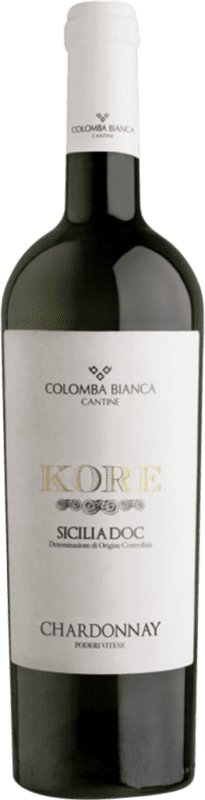 10,95 € Envío gratis | Vino blanco Colomba Bianca Kore D.O.C. Sicilia Sicilia Italia Chardonnay Botella 75 cl