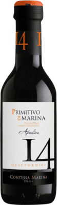 3,95 € Бесплатная доставка | Красное вино Contessa Marina 14 I.G.T. Puglia Апулия Италия Primitivo Маленькая бутылка 25 cl