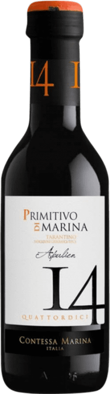 3,95 € Envoi gratuit | Vin rouge Contessa Marina 14 I.G.T. Puglia Pouilles Italie Primitivo Petite Bouteille 25 cl