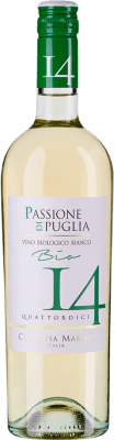 9,95 € Бесплатная доставка | Белое вино Contessa Marina Passione 14 Quattordici cm I.G.T. Puglia Апулия Италия Nebbiolo — Неббиоло, Trebbiano — Треббиано, Chardonnay — Шардоне Eco — Эко Био Органический 75 cl