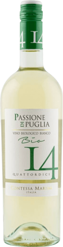 10,95 € Envio grátis | Vinho branco Contessa Marina Passione 14 Quattordici cm Bianco I.G.T. Puglia Puglia Itália Nebbiolo, Trebbiano, Chardonnay Garrafa 75 cl