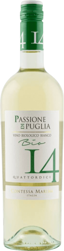 10,95 € Spedizione Gratuita | Vino bianco Contessa Marina Passione 14 Quattordici cm Bianco I.G.T. Puglia Puglia Italia Nebbiolo, Trebbiano, Chardonnay Bottiglia 75 cl