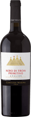 13,95 € Envio grátis | Vinho tinto Contessa Marina Nero di Troia Primitivo I.G.T. Puglia Puglia Itália Nebbiolo, Nero di Troia Garrafa 75 cl