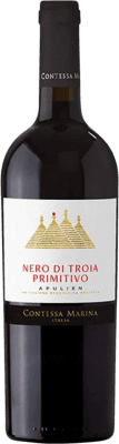 10,95 € Envío gratis | Vino tinto Contessa Marina Nero di Troia Primitivo I.G.T. Puglia Puglia Italia Nebbiolo, Nero di Troia Botella 75 cl