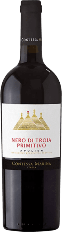 13,95 € 免费送货 | 红酒 Contessa Marina Nero di Troia Primitivo I.G.T. Puglia 普利亚大区 意大利 Nebbiolo, Nero di Troia 瓶子 75 cl