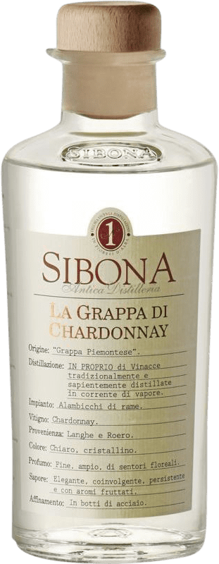 28,95 € Envio grátis | Aguardente Grappa Sibona Itália Chardonnay Garrafa Medium 50 cl