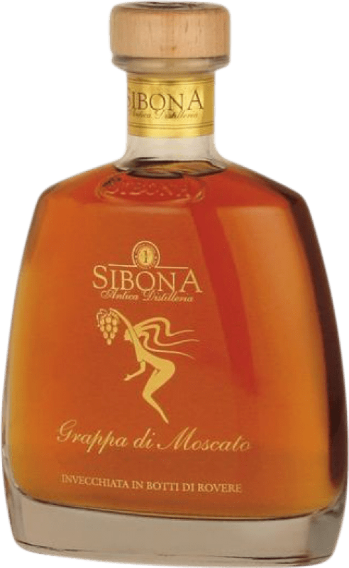 96,95 € Envío gratis | Grappa Sibona Barrel Aged — Envejecido en Barrica Italia Moscato Botella 70 cl